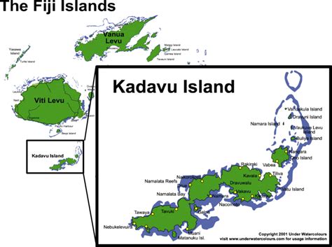 Map Of Kadavu Island Fiji Participating Communities Live In The