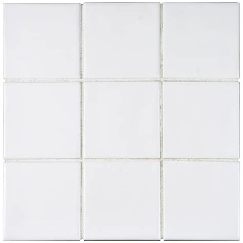 Elitetile Contour Square 375 X 375 Ceramic Field Tile In White