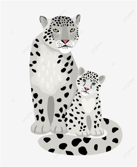 Snow Leopard Vector Design Images, Snow Leopards Leopard Vector White