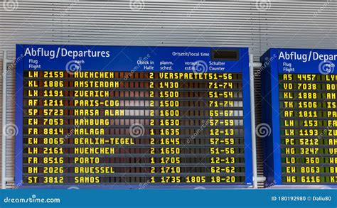 Flight Status Display Board At Airport Seatac Plane Info Editorial