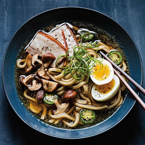 It then makes for a really yummy noodle dish when you pump it up with veggies the secret to these noodles is the super cheap sizzle steak that you use and the marinating that makes it soft and tender unlike the strips usually used in. Noodle Soup with Pork Belly and Soft Eggs | Williams ...