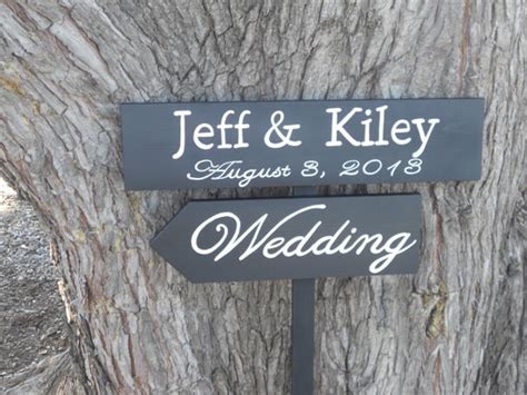 Name Date Wedding Directional Staked Wedding Sign By Hlcustoms