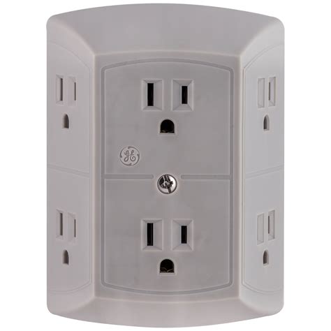 General Electric 6 Outlet Power Adapter Multi Outlet Wall Charger
