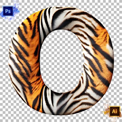 Premium PSD Stylish Alphabet Letter A To Z Tiger Skin Letter Design O