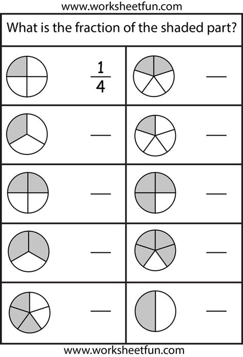 Fraction Worksheet For Second Grade