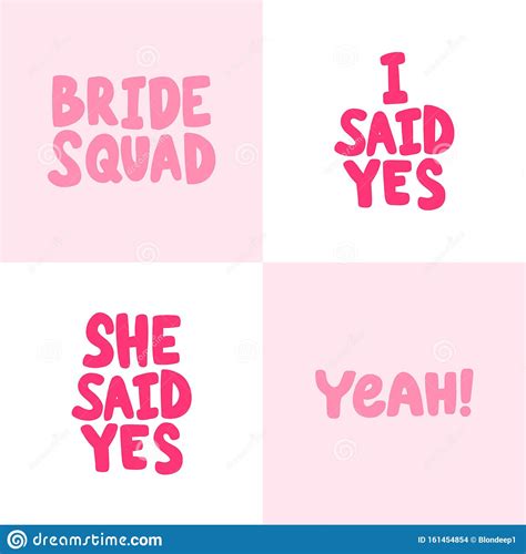 Bride Squad, Yeah, She Said Yes. Sticker Set For Social Media Content ...