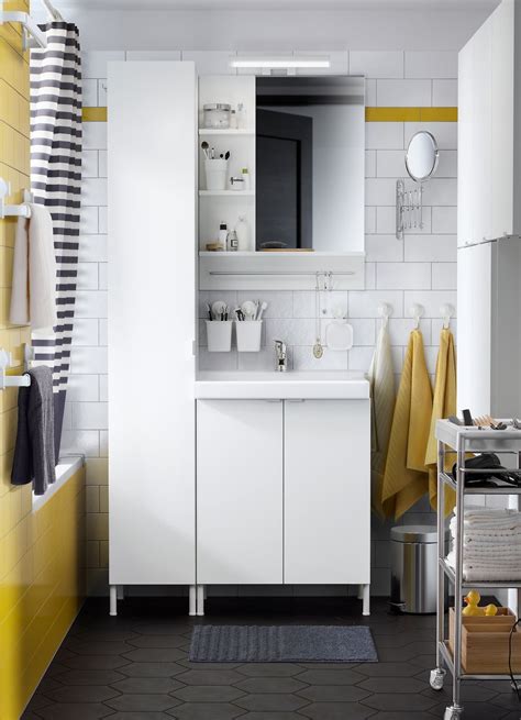 A Black White And Yellow Bathroom With LillÅngentallevik