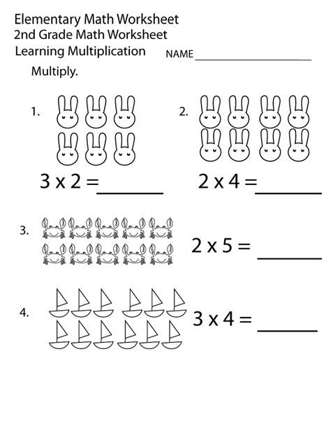 2nd Grade Math Worksheets Multiplication Learning Printable 2nd Grade