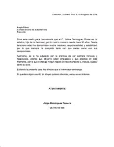 Ya sean estos de carta de recomendación. Carta De Recomendacion Hermano - w Carta De