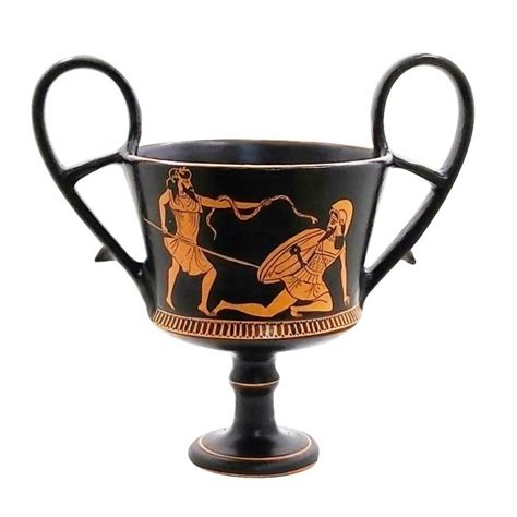 Cup Kantharos Dionysos Poseidon Vase Copy Ancient Greek Pottery Ceramic