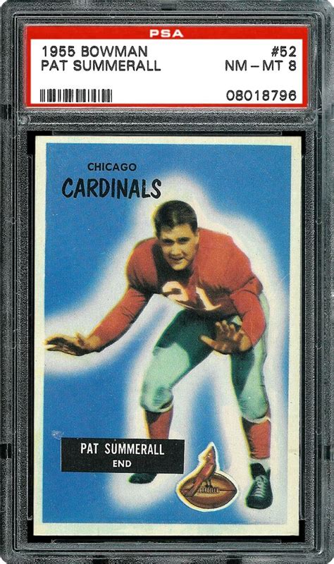 Auction Prices Realized Football Cards 1955 Bowman Pat Summerall Summary