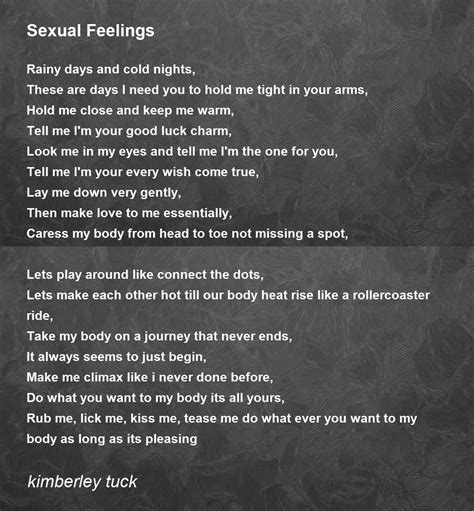 Sexual Feelings Sexual Feelings Poem By Kimberley Tuck