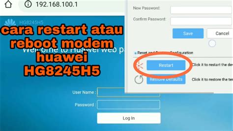 Pilih menu sebelah kiri user. Cara restart modem indihome huawei hg8245h5 melalui sistem #hg8245h5 #indihome - YouTube