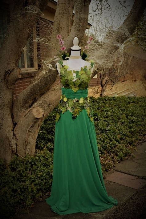 Exquisite Deluxe Fairy Queen Costume Dress Faux Foliage For This