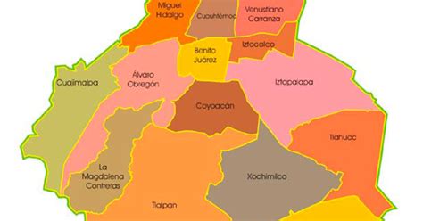 Mexico City Boroughs Map