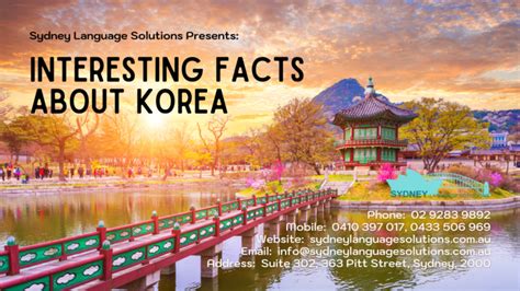 Interesting Facts About South Korea Sydney Language Solutions