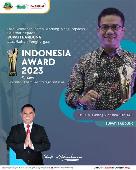 Selamat Kepada Bupati Bandung Atas Raihan Penghargaan Indonesia Award