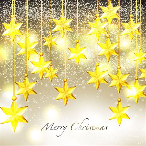 Sparkling Christmas Stars Design Background Free Vector In