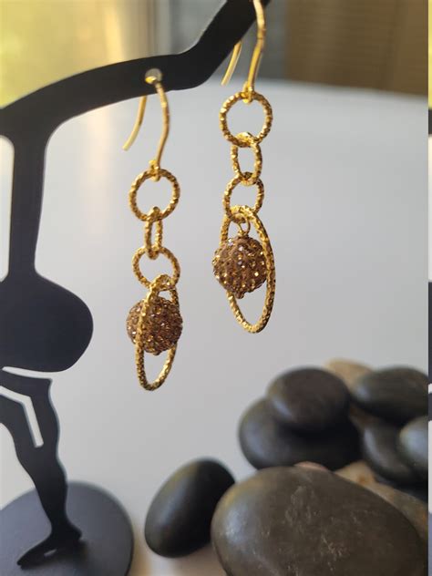 Drop Dangle Earrings K Gold Plated Made In Italy Earrings Etsy