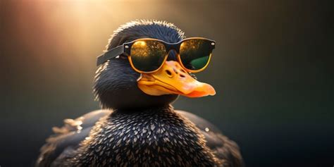 Premium Photo A Duck Wearing Sunglasses And A Pair Of Sunglasses