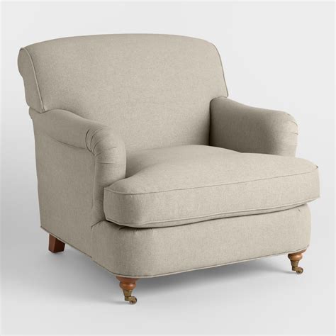 Oatmeal English Roll Arm Shelton Chair Graynatural By World Market