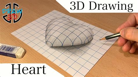 3d Draw Heart How To Draw 3d Love Heart Illusion Drawing 3ddrawjg