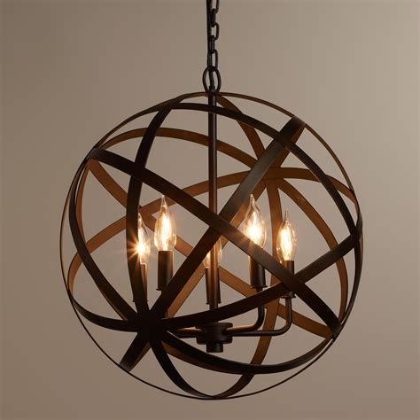 A single clear glass ball finial drops from the center for sparkling punctuation. 12 Best Ideas of Metal Sphere Chandelier