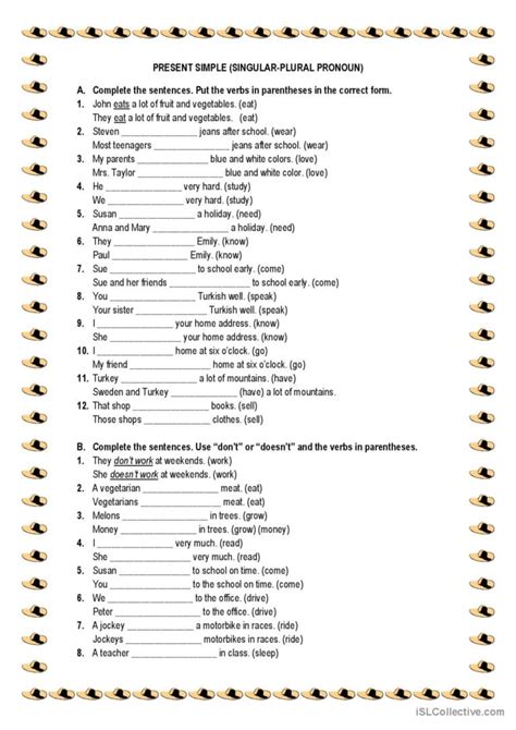 Present Simple Third Person English Esl Worksheets Pdf And Doc