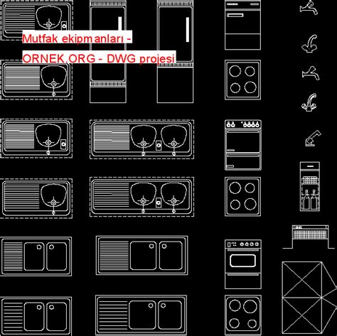 Proje Sitesi Mutfak ekipmanları Autocad Projesi