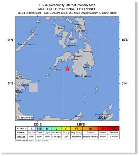 Philippines Earthquake Magnitude 73 Moro Gulf Mindanao — Earth