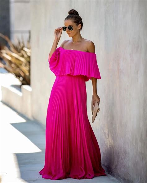 Elegant Off The Shoulder Bohemian Beach Dress Chiffon Summer Pleated Maxi Women Dresses Vestidos