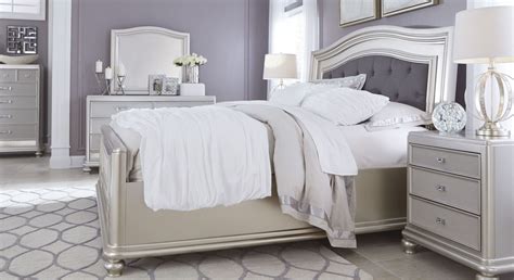 Packages make it easy to complete your bedroom without the headache of shopping for in all kinds of silhouettes, brands, and sizes to set the mood for settling in, nothing makes it easier than our bedroom packages and signature collections. Coralayne Silver Bedroom Set from Ashley (B650-157-54-96 ...