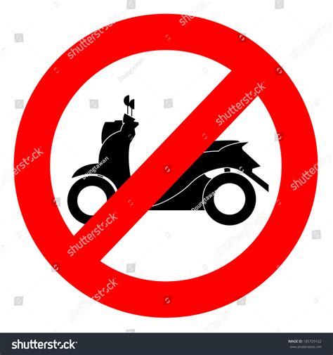 No Motorcycle No Parking Sign Vector De Stock Libre De Regalías