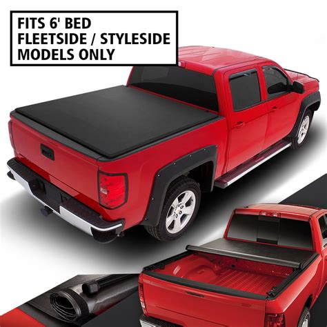 For 2005 To 2015 Toyota Tacoma 6ft Short Bed Soft Roll Up Tonneau