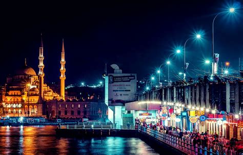 Wallpaper Night Excerpt Istanbul Turkey Night Istanbul Mosque