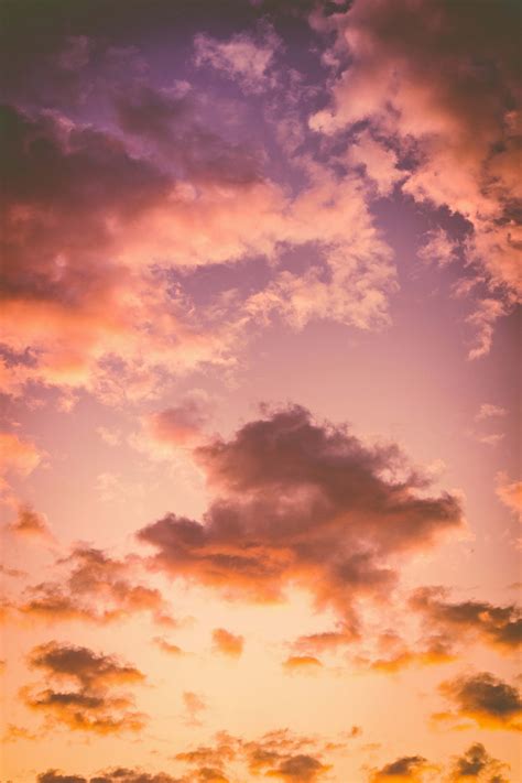 Sky Photo Of Cumulus Clouds During Golden Hour Cloud Image Free Photo