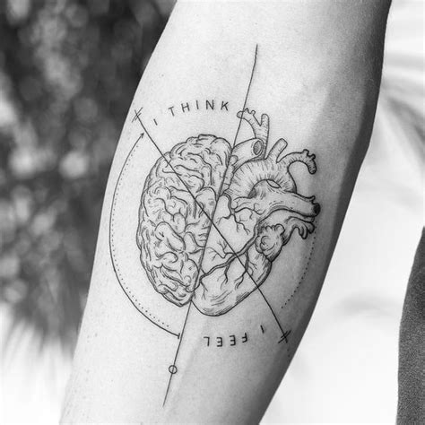 Half Heart Half Brain Tattoo Watercolorpencilarttutorials