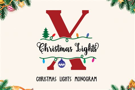 Christmas Lights Monogram Font By Queencraft · Creative Fabrica