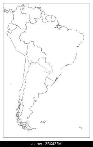 Ecuador Mapa De Vectores En Blanco Aislado Sobre Fondo Blanco High