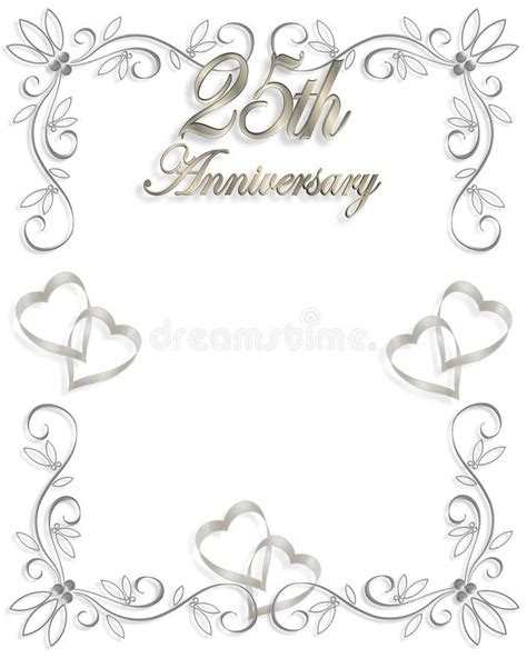 25th Wedding Anniversary Invitation Stock Illustration 25th Wedding