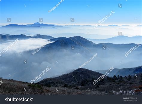 Deogyusan Mountains And Fog In Wintersouth Korea Stock Photo 357358112