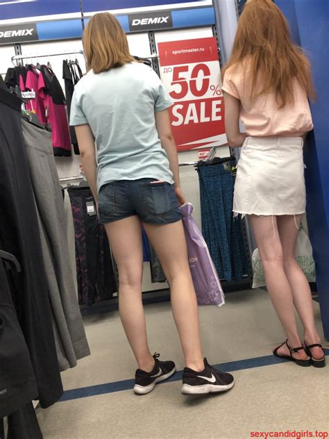 Redhead In Sandals And Skirt With Skinny Legs Candids