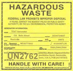 Hazardous Waste Container Label