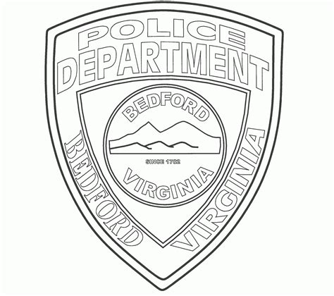 Police Badge Coloring Sheet - Coloring Pages For Kids And For Adults - Coloring Home