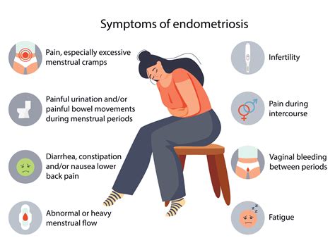 Endometriosis Symptoms Infographic Detailed Vector Infographic Women Health Vector Art