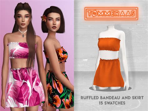 Ruffled Bandeau With Matching Skirt By TØmmeraas At Tsr Sims 4 Updates