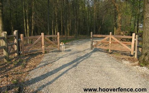 There are several basic designs available for this type of fence. Image result for post rail driveway gates | Farm gate ...