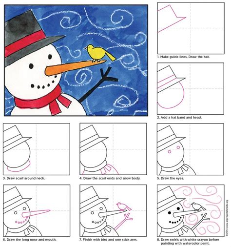 How To Paint A Snowman Classroom Art Projects School Art Projects Art