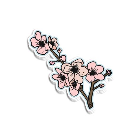 Cherry Blossom Branch Vinyl Sticker Decal Tree Japan Etsy