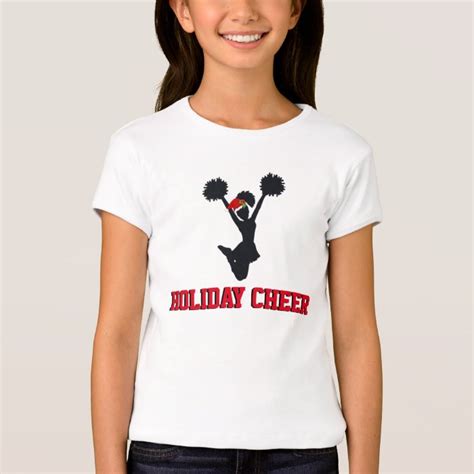 Holiday Cheer Cheerleading Christmas Design T Shirt Zazzle